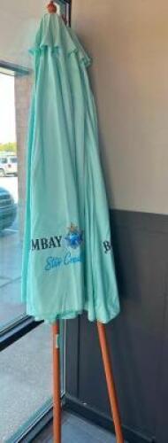 (2) SAPPHIRE BOMBAY 8' AQUA CANVAS UMBRELLAS