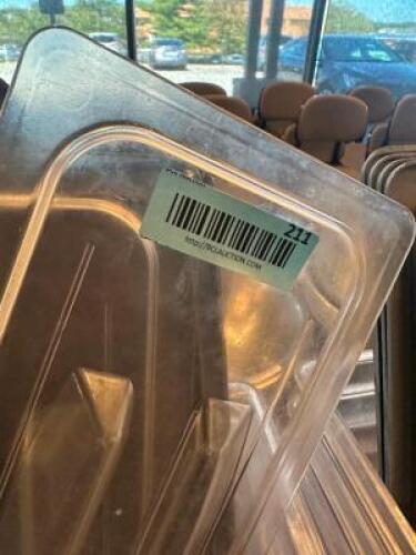 (6) 1/3 SIZE PLASTIC INSERTS W/ LIDS