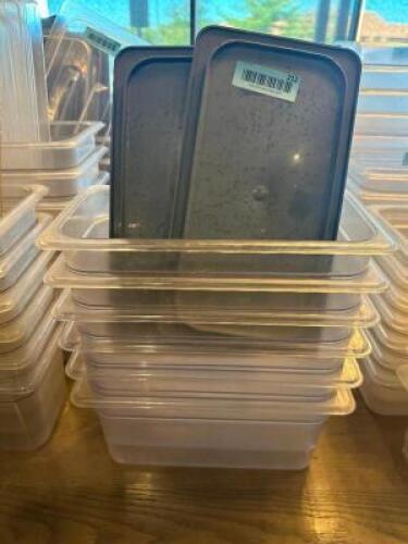 (6) 1/3 SIZE PLASTIC INSERTS W/ LIDS