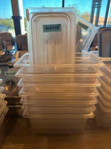 (6) 1/3 SIZE PLASTIC INSERTS W/ LIDS