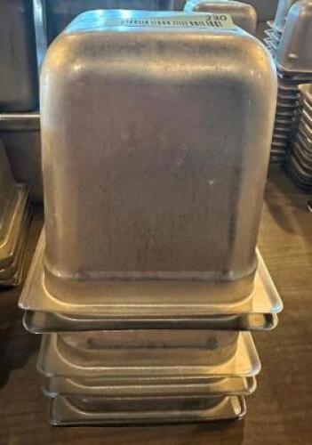 (6) 1/6 SIZE STAINLESS INSERTS.