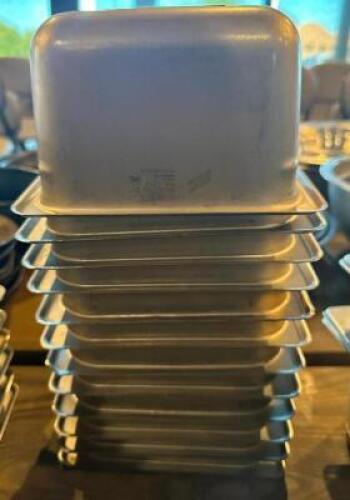 (12) 1/9TH SIZE STAINLESS INSERTS.