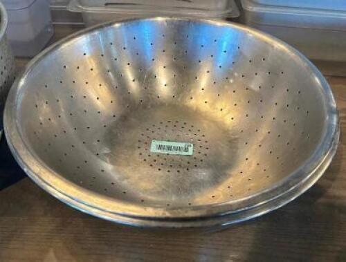(2) 16" STAINLESS COLANDERS