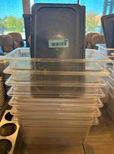 (6) 1/3 SIZE PLASTIC INSERTS W/ LIDS