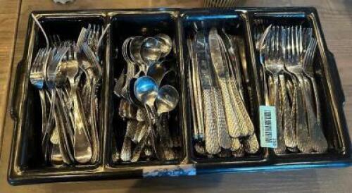 (200) PIECES OF STAINLESS SILVERWARE.