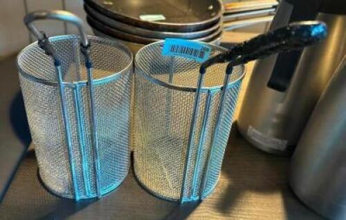 (2) WIRE PASTA BASKETS.