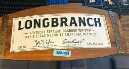"LONGBRANCH" WOODEN BAR SIGN.