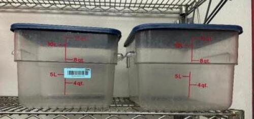 (2) 12 QT PLASTIC CONTAINERS W/ LID