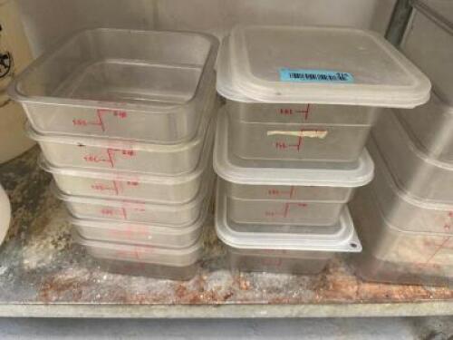 (9) ASSORTED PLASTIC CONTAINER. (3) WITH LIDS.