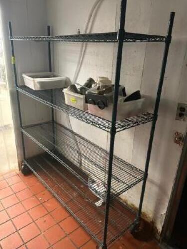 60" X 14" FOUR TIER COATED WIRE SHELF