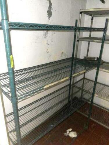 48" X 14" FOUR TIER COATED WIRE SHELF.