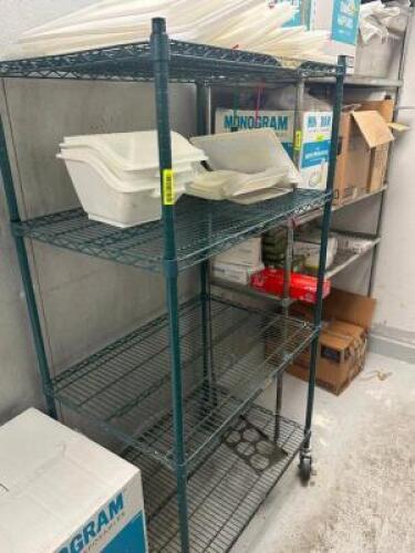 36" X 24" FOUR TIER GREEN COATED SHELF