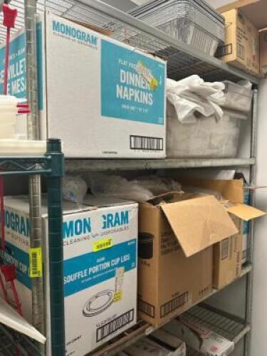 CONTENTS OF SHELF - ASSORTED PAPER PRODUCT.