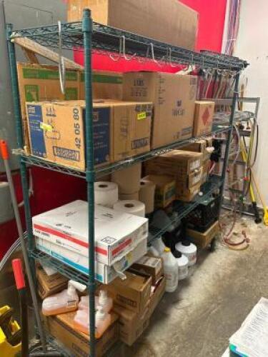 72" X 18" FOUR TIER COATED WIRE SHELF.