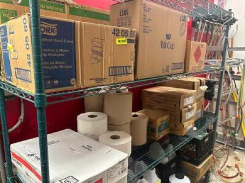 CONTENTS OF SHELF - LARGE LOT OF ASSORTED CLEANING PRODUCT