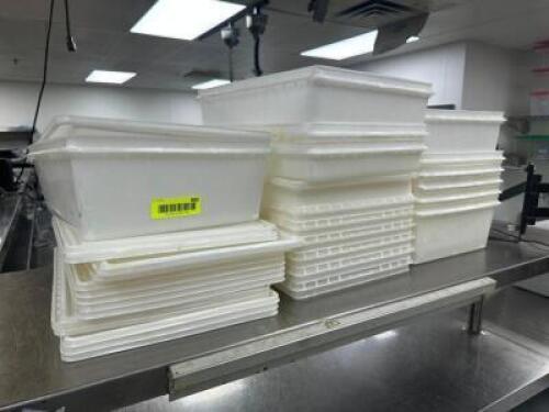 (1) LOT OF ASSORTED FISH BOXES W/ LIDS