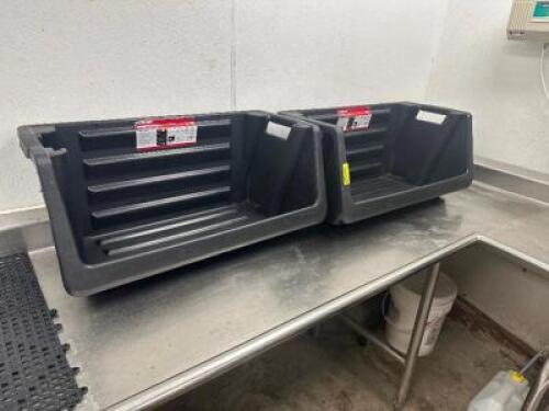 (2) BLACK PLASTIC 24" CADDY ORGANIZERS.
