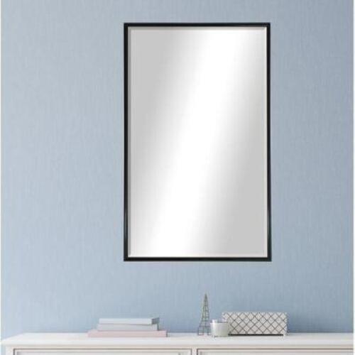 Rectangle Black Metal Wall Mirror