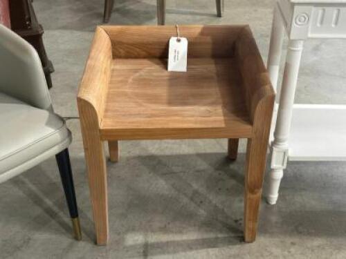 SOLID TEAK WOOD ACCENT STOOL