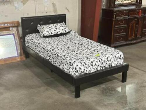 TWIN BED / FRAME / HEADBOARD / AND BEDDING SET