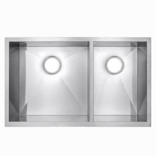33 x 22 x 9 Undermount Dual Basin 60/40 Stainless Steel Kitchen Sink 18 Gauge