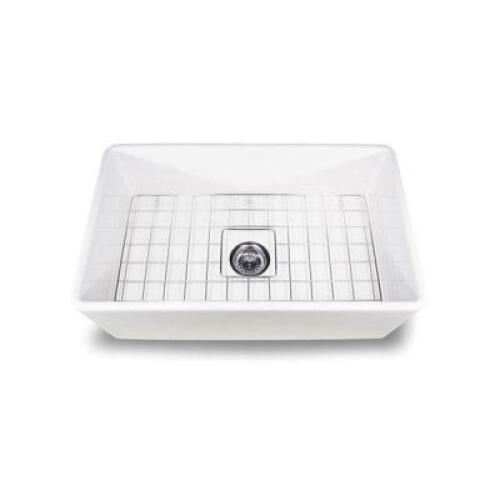 30.25" x 18" Fireclay Farmhouse Kitchen Sink with Grid and Drain by Nantucket Sinks