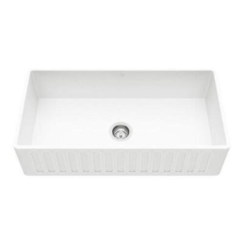 VGRA3618CS VIGO Matte Stone 36" L x 18" W Farmhouse Kitchen Sink with Basket Strainer