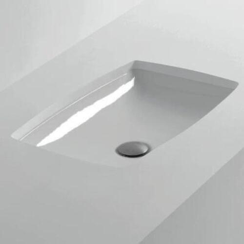 H10 40U - 8108001 WS Bath Collections H10 12.6'' White Ceramic Rectangular Wall Mount Bathroom Sink