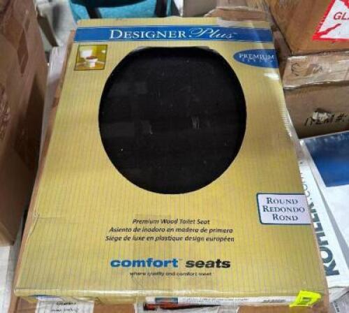 DESIGNER PLUS BLACK ROUND TOILET SEAT