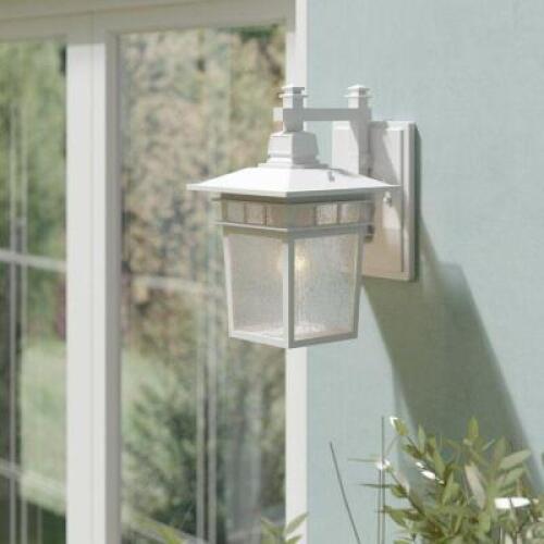 Valeri 1-Light Glass Shade Outdoor Wall Lantern