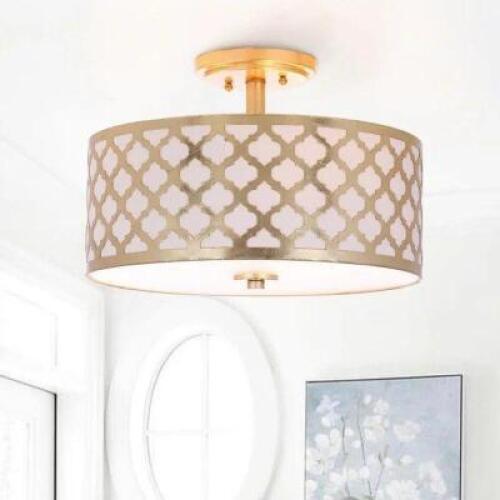Chanston Fabric 3 - Light 15" Semi Flush Mount