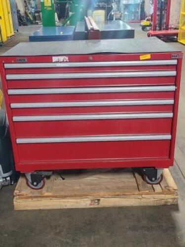 DESCRIPTION: (1) 6-DRAWER TOOLBOX BRAND/MODEL: LISTA/MW750 INFORMATION: 2500LB CAPACITY SIZE: 47W x 28.5D x 33.5H RETAIL$: $3,130.55 QTY: 1