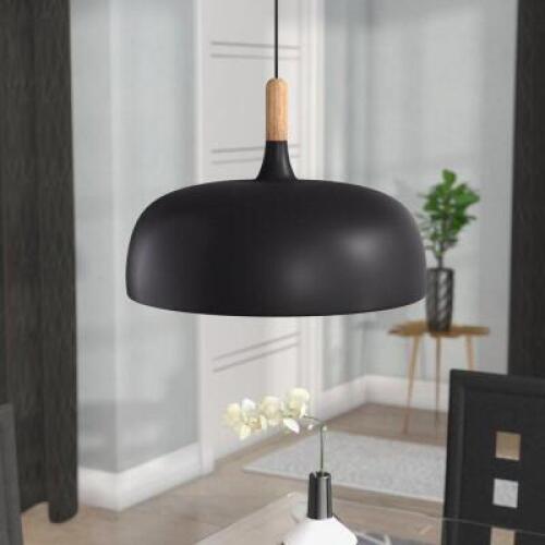 DESCRIPTION: RYKER 1-LIGHT SINGLE DOME PENDANT BRAND/MODEL: BAZZ P15194BK RETAIL$: $169.99 QTY: 1
