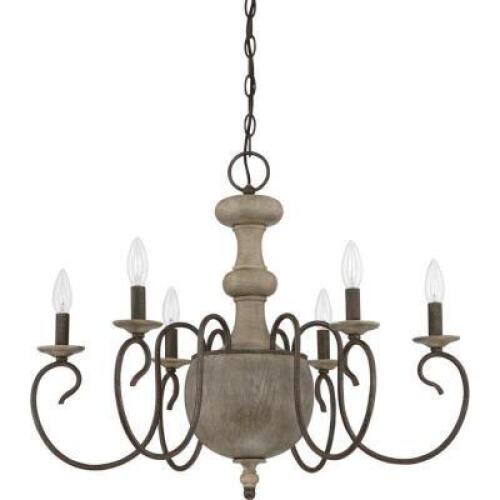 DESCRIPTION: SALETTE 6-LIGHT CANDLE STYLE CLASSIC/TRADITIONAL CHANDELIER BRAND/MODEL: QUOIZEL CS5006RK RETAIL$: $439.99 QTY: 1