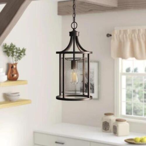 DESCRIPTION: BOBBY 1-LIGHT LANTERN DRUM PENDANT BRAND/MODEL: EGLO 202812A RETAIL$: $115.99 QTY: 1