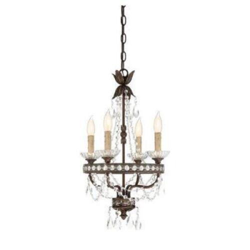 DESCRIPTION: LEFLER 4-LIGHT CANDLE STYLE CHANDELIER BRAND/MODEL: SAVOY 4CX60W RETAIL$: $235.99 QTY: 1