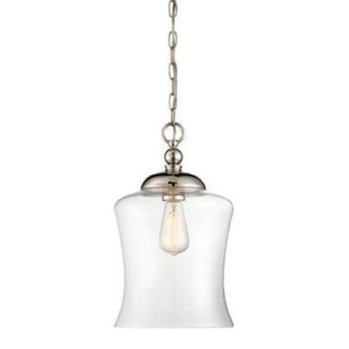 DESCRIPTION: GAMMONS 1-LIGHT BELL PENDANT BRAND/MODEL: MERIDIAN 1EX100W RETAIL$: $99.99 QTY: 1