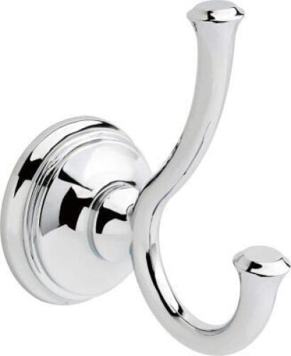 DESCRIPTION: CASSIDY DOUBLE ROBE HOOK BRAND/MODEL: DELTA 79735 RETAIL$: $26.36 QTY: 1