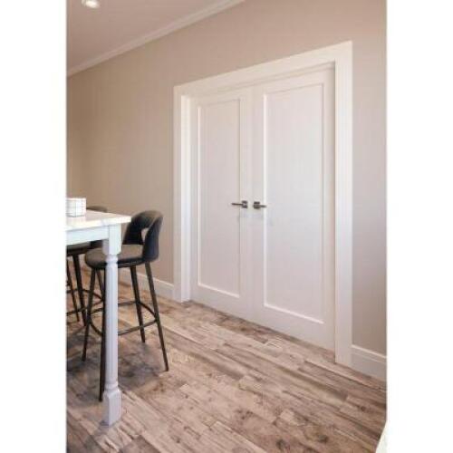 DESCRIPTION: PANELED MANUFACTURED WOOD PRIMED NEWTON STANDARD DOOR SIZE: 60"X80" RETAIL$: $465.99 QTY: 1