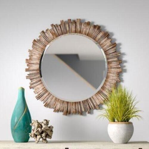 DESCRIPTION: RALEIGH WALL MIRROR BRAND/MODEL: BASSETT MIRROR M3936BEC SIZE: 42" RETAIL$: $279.99 QTY: 1