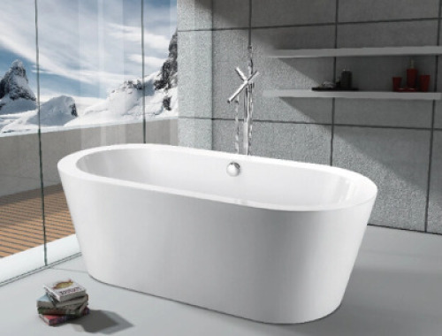 DESCRIPTION: 60" FREE STANDING ACRYLIC BATHTUB RETAIL$: $897.30 QTY: 1