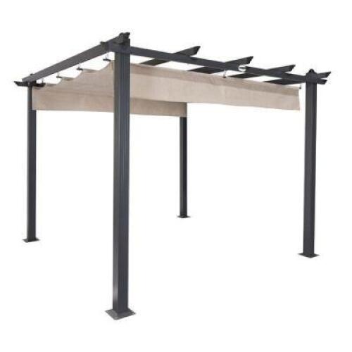 DESCRIPTION: 9' CONSTANTINE PERGOLA BRAND/MODEL: COOLAROO 481117 SIZE: 9'X9' RETAIL$: $845.99 QTY: 1