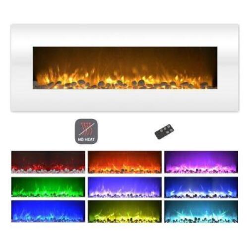 DESCRIPTION: QUIGLEY WALL MOUNTED ELECTRIC FIREPLACE SIZE: 21.75"X50.5"X5.5" RETAIL$: $265.99 QTY: 1