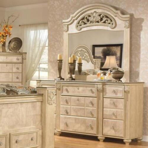 DESCRIPTION: SAVEAHA ARCHED DRESSER MIRROR QTY: 1