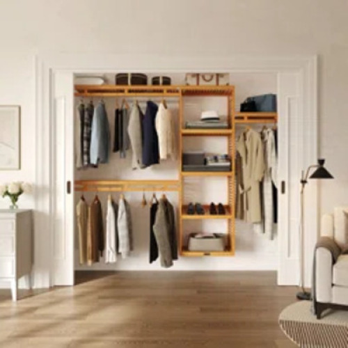 DESCRIPTION: 96" CLOSET SYSTEM BRAND/MODEL: JOHN LOUIS HOME SIZE: 72"X96"X12" RETAIL$: $340.00 QTY: 1