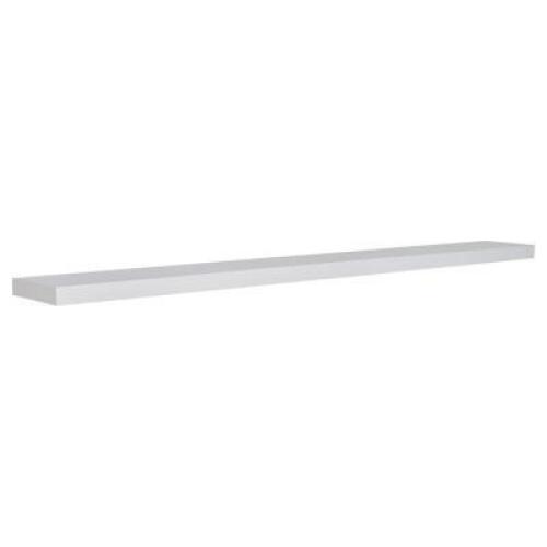 DESCRIPTION: WHITE FLOATING WALL SHELF BRAND/MODEL: EURO 09747WHT SIZE: 75"X10.3"X2" RETAIL$: $166.00 QTY: 1