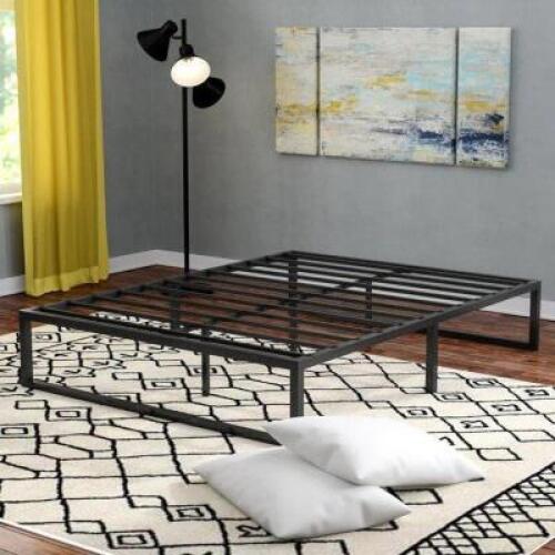 DESCRIPTION: BILSKI 14" STEEL BED FRAME SIZE: QUEEN RETAIL$: $176.99 QTY: 1