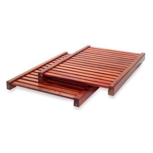 DESCRIPTION: 2CT SET OF RED MOHOGANY DELUXE ADJUSTABLE SHELVES BRAND/MODEL: JOHN LOUIS HOME SIZE: 24"X16" RETAIL$: $53.00 QTY: 1