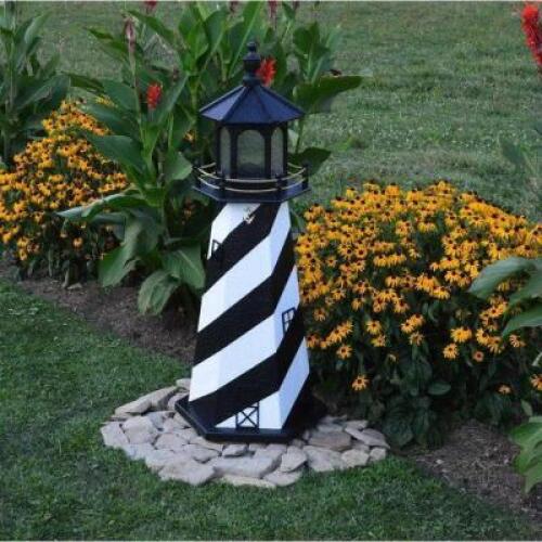DESCRIPTION: LEA CAPE HATTARAS LIGHTHOUSE REPLICA BRAND/MODEL: NC REPLICA GARDEN ART INFORMATION: WORKING SIZE: 29"X13" RETAIL$: $295.99 QTY: 1