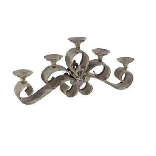 DESCRIPTION: METAL CANDELABRA BRAND/MODEL: DECO 79 SIZE: 23"X4"X11" RETAIL$: $33.60 QTY: 1